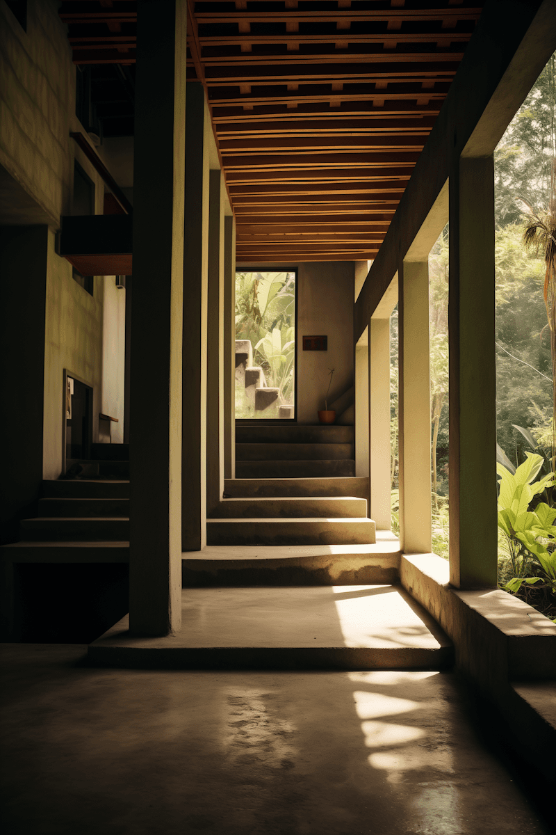 house interior showing the stairs and windows