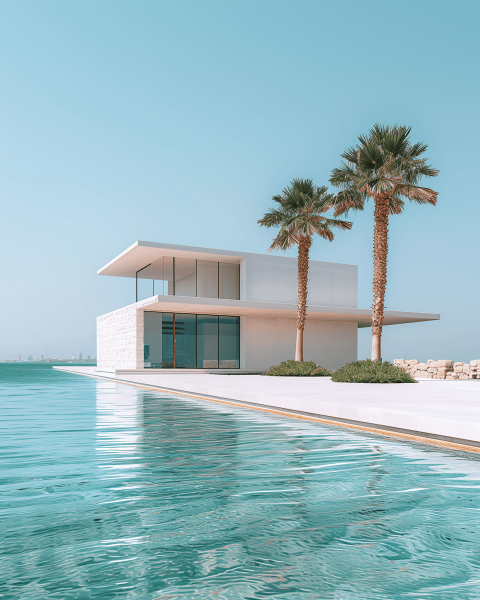 a house with a big pool