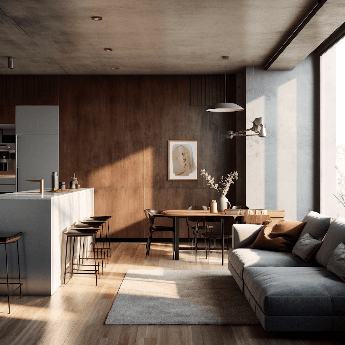 house interior with wooden walls