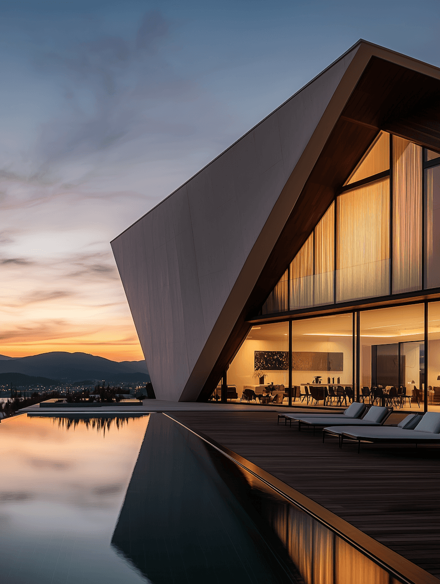 modern house with a pool