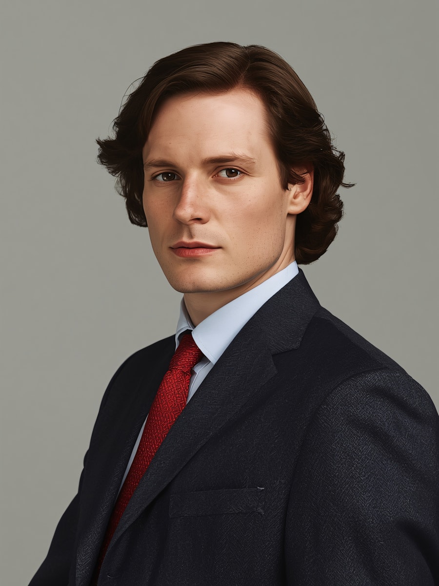 a man in a suit with neutral background